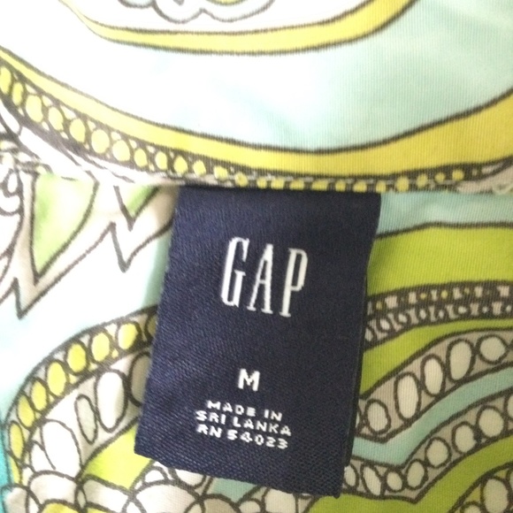 Gap Y2K Bright Paisley Floral Pattern Button Up Blouse Top Shirt - Size Medium - Picture 9 of 11